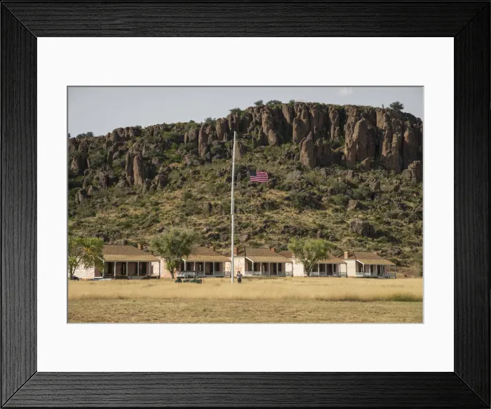 Framed Print : USA, Texas, West Texas, Fort Davis, National Historic site, lowering the flag