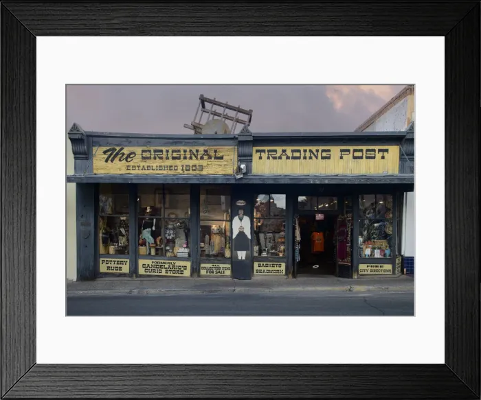 Framed Print : USA, Southwest, New Mexico, Santa Fe, Shelby street, Trading Post, (dm)