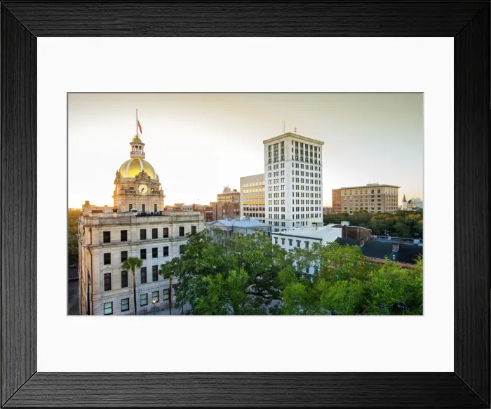 Framed Print : Georgia, Savannah, City Hall, Gold Dome, Skyline Framed Print : Georgia, Savannah, City Hall, Gold Dome, Skyline