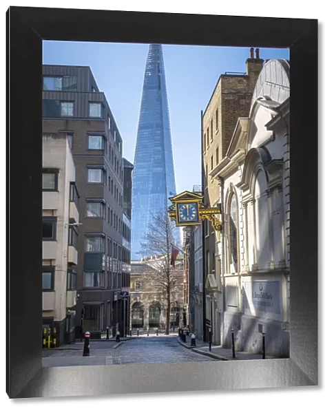 The Shard viewed from the City of London, London, England, UK