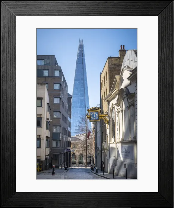 Framed Print : The Shard viewed from the City of London, London, England, UK Framed Print : The Shard viewed from the City of London, London, England, UK