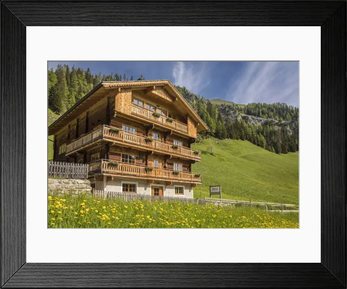 Framed Print : Historical mountain farm in Kalkstein, Innervillgraten, Villgratental, East Tyrol, Tyrol, Austria