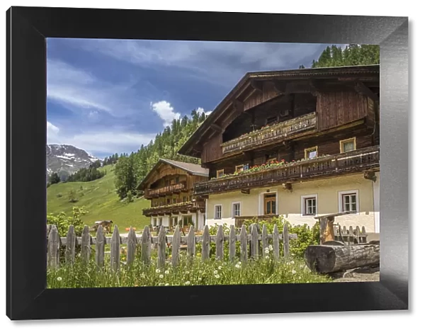 Historic mountain farms in Innervillgraten in Villgratental, East Tyrol, Tyrol, Austria
