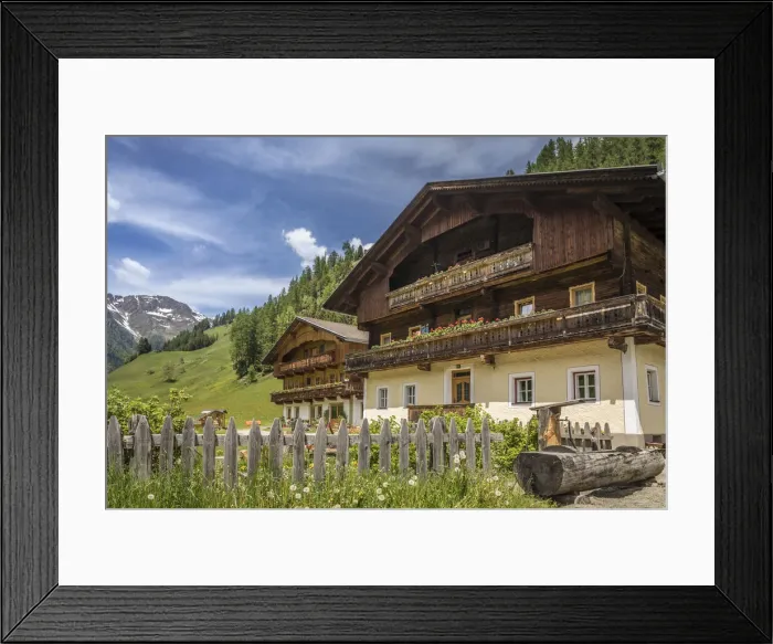Framed Print : Historic mountain farms in Innervillgraten in Villgratental, East Tyrol, Tyrol, Austria Framed Print : Historic mountain farms in Innervillgraten in Villgratental, East Tyrol, Tyrol, Austria