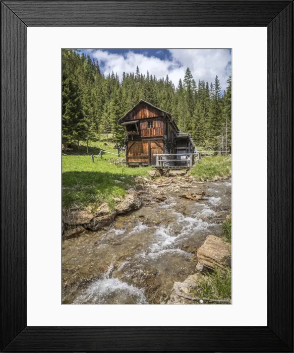 Framed Print : Cultural Monument Wegelate Saw in the Villgratenbach in the Villgratental, East Tyrol, Tyrol, Austria
