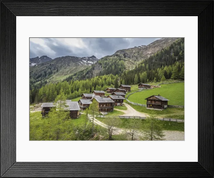 Framed Print : Huts of the Oberalleralm (1, 870 m) in the rear Villgratental, East Tyrol, Tyrol, Austria Framed Print : Huts of the Oberalleralm (1, 870 m) in the rear Villgratental, East Tyrol, Tyrol, Austria