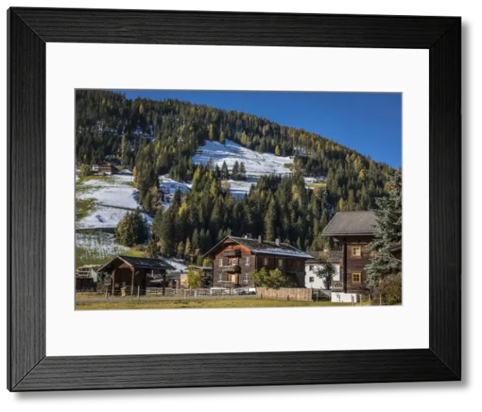 Framed Print : Historic wooden houses in Innervillgraten in Villgratental, East Tyrol, Tyrol, Austria Framed Print : Historic wooden houses in Innervillgraten in Villgratental, East Tyrol, Tyrol, Austria