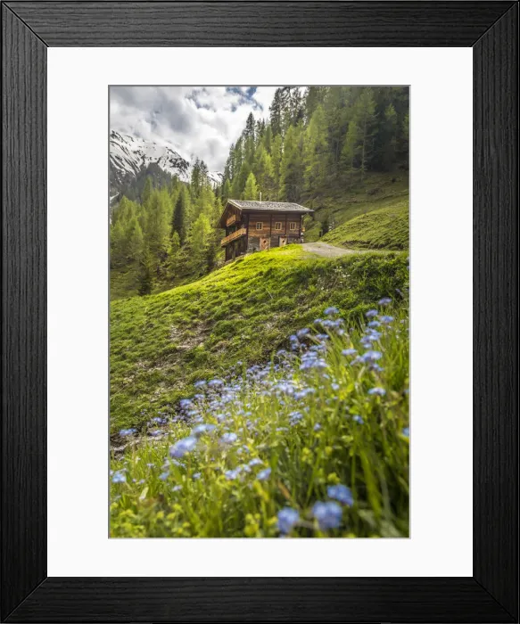 Framed Print : Mountain hut in the Rosstal valley above Kalkstein, Villgratental, East Tyrol, Tyrol, Austria Framed Print : Mountain hut in the Rosstal valley above Kalkstein, Villgratental, East Tyrol, Tyrol, Austria