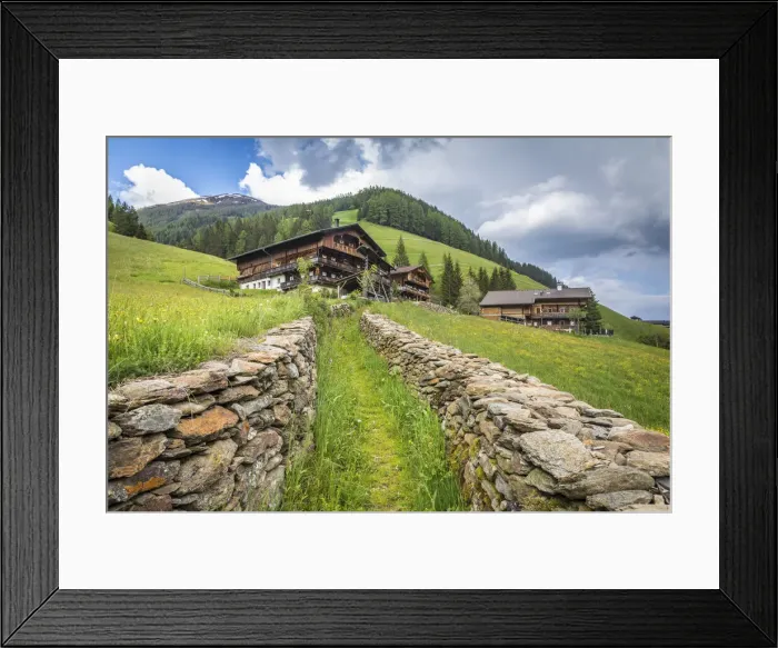 Framed Print : Old path and mountain farms above Innervillgraten, Villgratental, East Tyrol, Tyrol, Austria Framed Print : Old path and mountain farms above Innervillgraten, Villgratental, East Tyrol, Tyrol, Austria