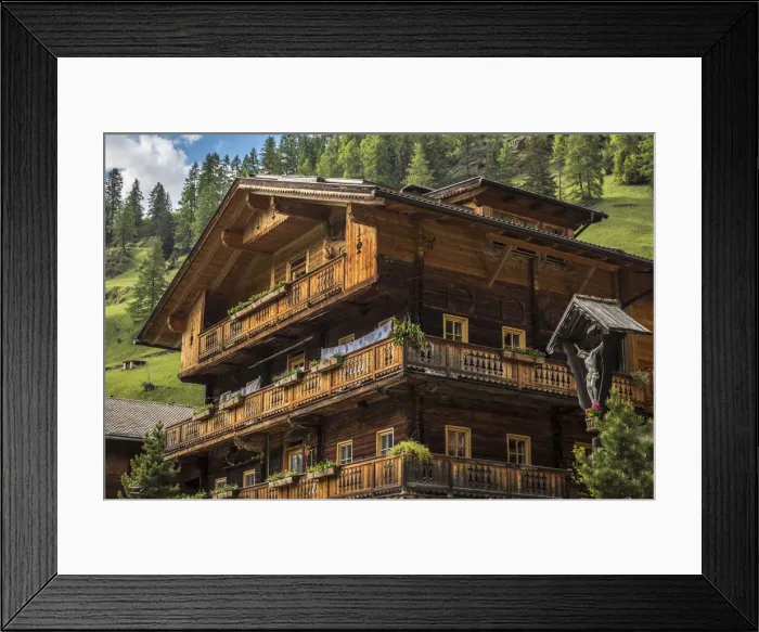Framed Print : Large old mountain farm in Innervillgraten, Villgratental, East Tyrol, Tyrol, Austria Framed Print : Large old mountain farm in Innervillgraten, Villgratental, East Tyrol, Tyrol, Austria