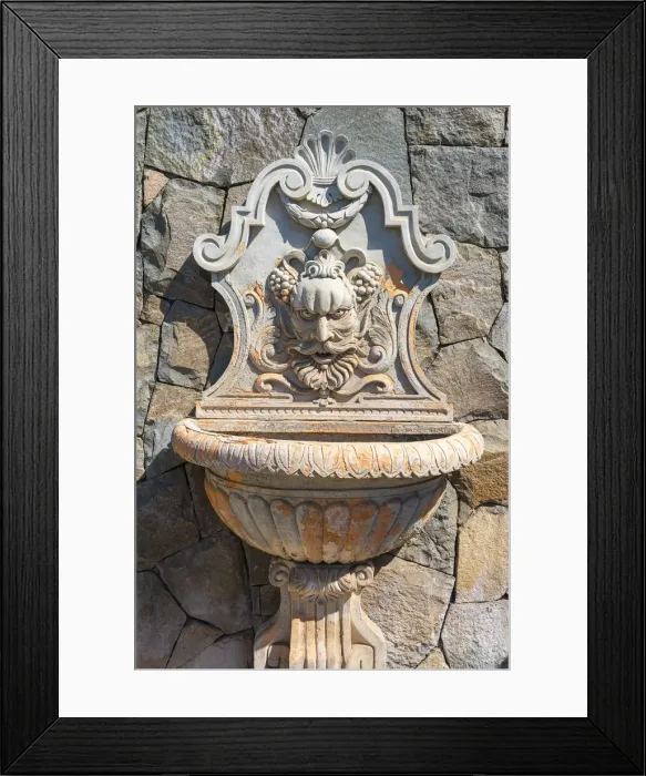 Framed Print : Detail of water fountain, Haras de Pirque winery, Pirque, Maipo Valley, Cordillera Province, Santiago Metropolitan Region, Chile