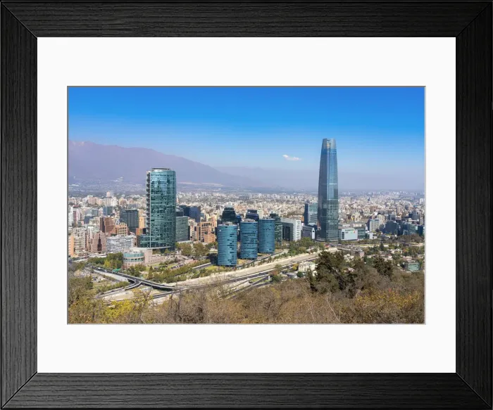 Framed Print : High-rise buildings of Providencia with Gran Torre Santiago, Santiago Province, Santiago Metropolitan Region, Chile