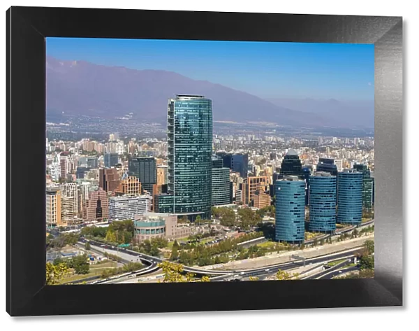 Titanium La Portada and other high-rise buildings of Providencia, Santiago Province, Santiago Metropolitan Region, Chile