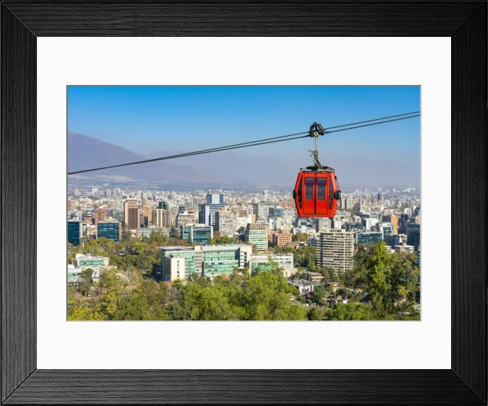 Framed Print : Cable car to Santiago Metropolitan Park, San Cristobal Hill, Providencia, Santiago, Santiago Province, Santiago Metropolitan Region, Chile Framed Print : Cable car to Santiago Metropolitan Park, San Cristobal Hill, Providencia, Santiago, Santiago Province, Santiago Metropolitan Region, Chile