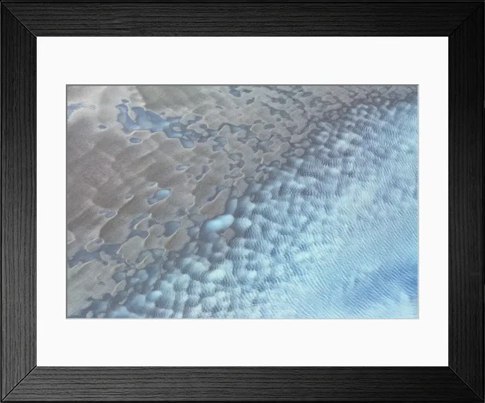 Framed Print : aerial abstract taken by drone of icelandic river during a winter day, Austurland, Iceland
