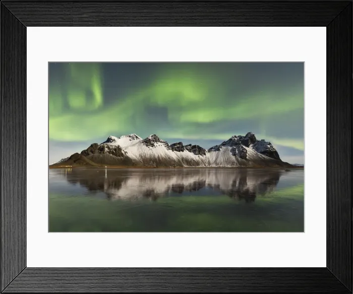 Framed Print : Vestrahorn mountain and the Northen Lights, Stokksnes, Hofn, Eastern Iceland, Iceland Framed Print : Vestrahorn mountain and the Northen Lights, Stokksnes, Hofn, Eastern Iceland, Iceland
