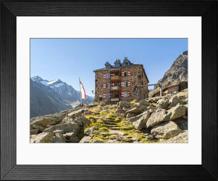 Framed Print : The iconic Nuernburgerhutte on the Stubai high trail, Langental Valley, Neustift im Stubaital, Innsbruck Land, Tyrol, Austria Framed Print : The iconic Nuernburgerhutte on the Stubai high trail, Langental Valley, Neustift im Stubaital, Innsbruck Land, Tyrol, Austria