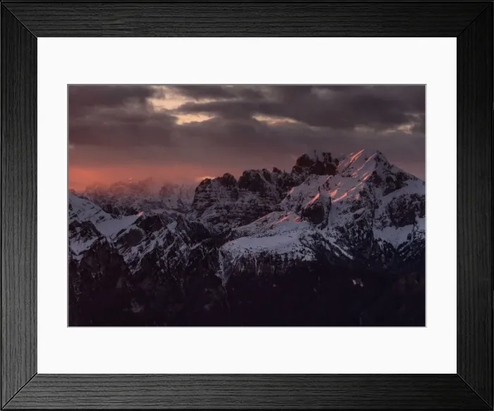 Framed Print : Sunset on the top of Dolada Mount, in Alpago mountain range, Italy Framed Print : Sunset on the top of Dolada Mount, in Alpago mountain range, Italy