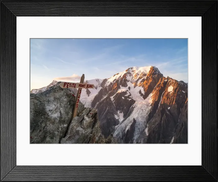 Framed Print : Mount Blanc from the summit of Petit Mount Blanc. Petit Mount Blanc, Bivouac Rainetto, Veny Valley, Mount Blanc group, Aosta Valley, Italy Framed Print : Mount Blanc from the summit of Petit Mount Blanc. Petit Mount Blanc, Bivouac Rainetto, Veny Valley, Mount Blanc group, Aosta Valley, Italy