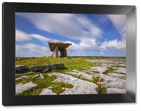 Poulnabrone Dolmen portal stone, Burren, Clare, Ireland, Northern Europe