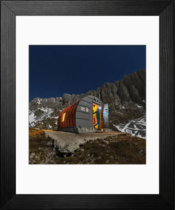Framed Print : Citta di Clusone Bivouac, Castione della Pesolana, Prealpi Orobie, Bergamo, Lombardy, Italy (MR)