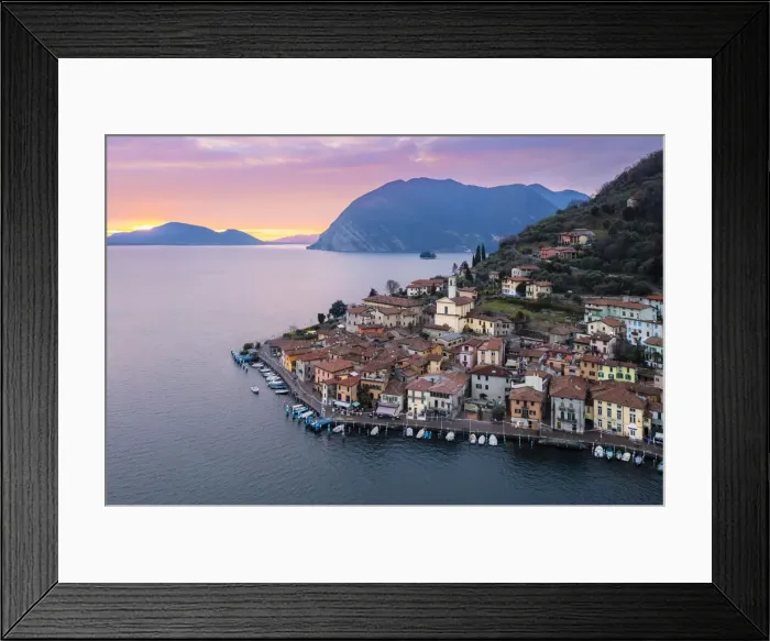 Framed Print : Monte Isola and Peschiera Maraglio village at sunset on Iseo lake. Peschiera Maraglio, Montisola, Brescia province, Lombardy district, Italy Framed Print : Monte Isola and Peschiera Maraglio village at sunset on Iseo lake. Peschiera Maraglio, Montisola, Brescia province, Lombardy district, Italy
