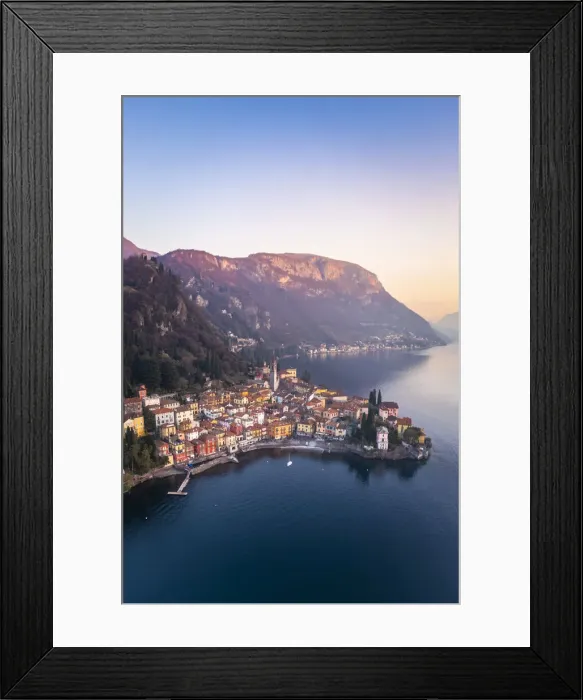 Framed Print : town of Varenna, Lake Como, at sunset in winter. Varenna, Lecco district, Lombardy, Italy Framed Print : town of Varenna, Lake Como, at sunset in winter. Varenna, Lecco district, Lombardy, Italy