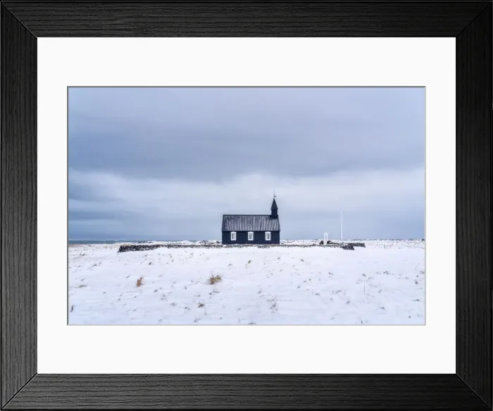 Framed Print : Iceland: the famous black church of Buda in the Snaefellsnes peninsula