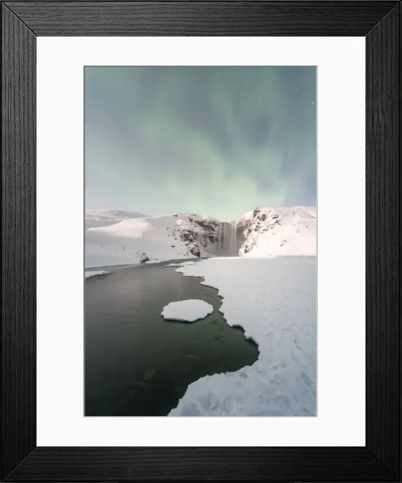 Framed Print : Iceland: Northern Lights over Skogafoss Framed Print : Iceland: Northern Lights over Skogafoss