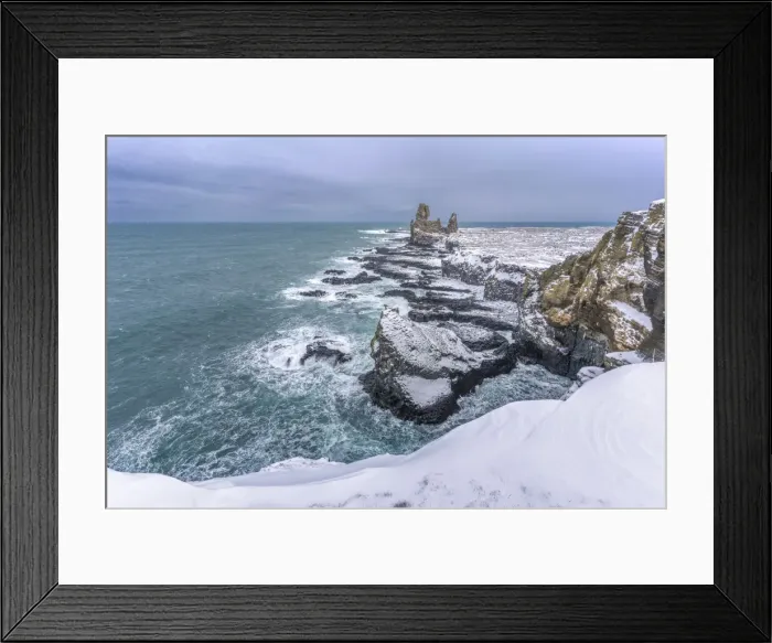 Framed Print : Europe, Iceland, Snaefellsnes peninsula: the Londrangar rock pinnacles from the overlook