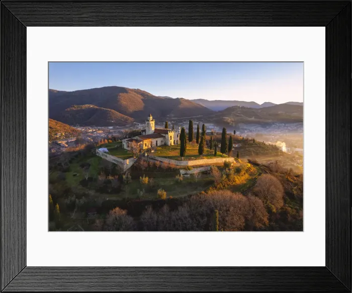 Framed Print : Sunrise over Santissima di Gussago in Franciacorta, Brescia province in Lombardy, Italy Framed Print : Sunrise over Santissima di Gussago in Franciacorta, Brescia province in Lombardy, Italy