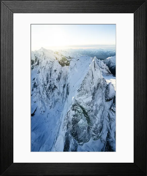Framed Print : Pizzo Badile mountain peak, aerial view, Val Bregaglia, Graubunden canton, Switzerland Framed Print : Pizzo Badile mountain peak, aerial view, Val Bregaglia, Graubunden canton, Switzerland