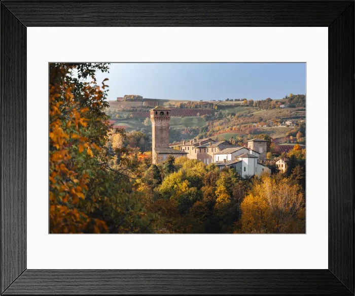 Framed Print : Castelvetro di Modena during autumn. Castelvetro di Modena, Modena province, Emilia Romagna, Italy Framed Print : Castelvetro di Modena during autumn. Castelvetro di Modena, Modena province, Emilia Romagna, Italy