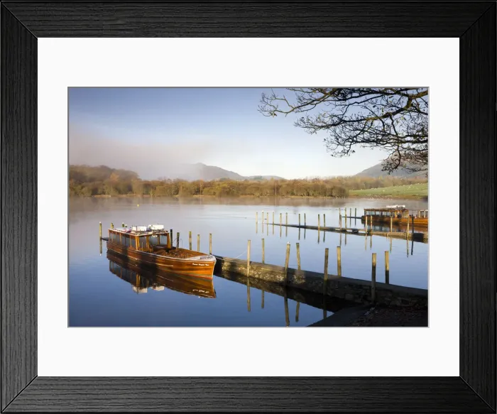 Framed Print : Princess Margaret Rose boat moored on Derwent Water on a beautiful autumn morning, Keswick, Lake District National Park, Cumbria, England. Autumn (November) 2009 Framed Print : Princess Margaret Rose boat moored on Derwent Water on a beautiful autumn morning, Keswick, Lake District National Park, Cumbria, England. Autumn (November) 2009