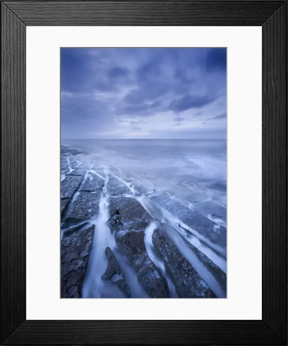 Framed Print : Water channels among the rocky ledges at Kilve, Somerset, England. Winter (February) 2010 Framed Print : Water channels among the rocky ledges at Kilve, Somerset, England. Winter (February) 2010