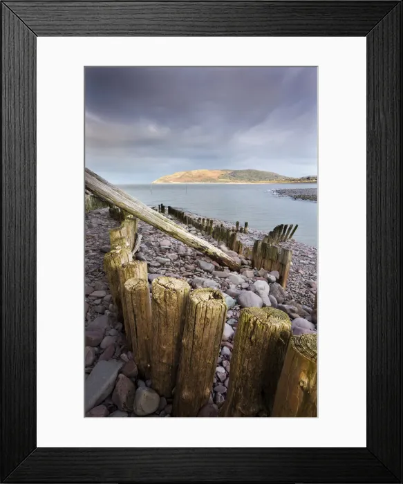 Framed Print : Weathered wooden groynes on Porlock Beach, Exmoor National Park, Somerset, England. Winter (February) 2010 Framed Print : Weathered wooden groynes on Porlock Beach, Exmoor National Park, Somerset, England. Winter (February) 2010