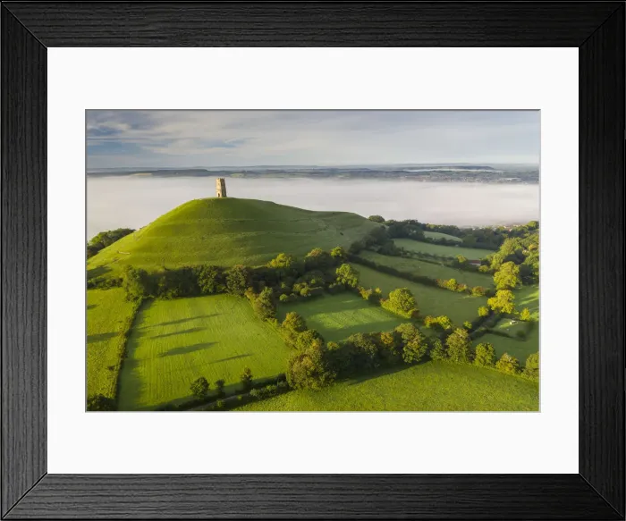Framed Print : St Michaels Tower on Glastonbury Tor on a sunny September morning, Glastonbury, Somerset, England. Autumn (September) 2020 Framed Print : St Michaels Tower on Glastonbury Tor on a sunny September morning, Glastonbury, Somerset, England. Autumn (September) 2020
