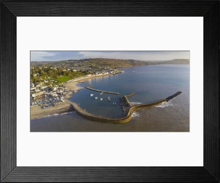 Framed Print : Aerial view of Lyme Regis and the Cobb harbour wall, Lyme Regis, Dorset, England. Winter (February) 2022 Framed Print : Aerial view of Lyme Regis and the Cobb harbour wall, Lyme Regis, Dorset, England. Winter (February) 2022
