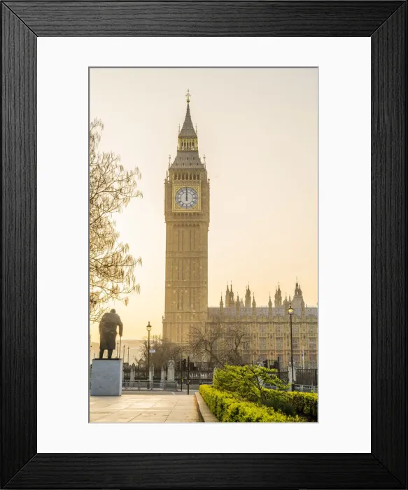 Framed Print : Winston Churchill statue from Parliament Square and Big Ben, also known as Elizabeth Tower. Part of the Houses of Parliament and a Unesco World Heritage site, London, England, UK Framed Print : Winston Churchill statue from Parliament Square and Big Ben, also known as Elizabeth Tower. Part of the Houses of Parliament and a Unesco World Heritage site, London, England, UK