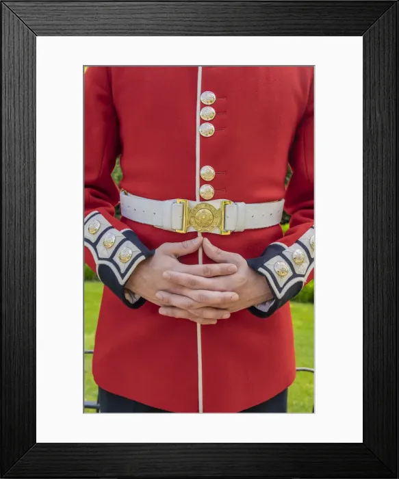 Framed Print : Queens guards uniform detail, London, England, Uk Framed Print : Queens guards uniform detail, London, England, Uk