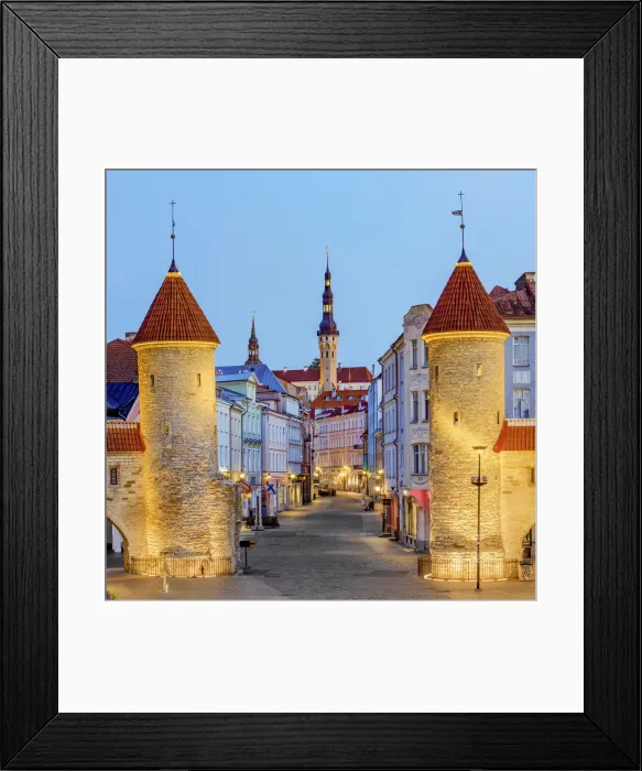 Framed Print : Viru Gate at dawn, Old Town, Tallinn, Estonia Framed Print : Viru Gate at dawn, Old Town, Tallinn, Estonia