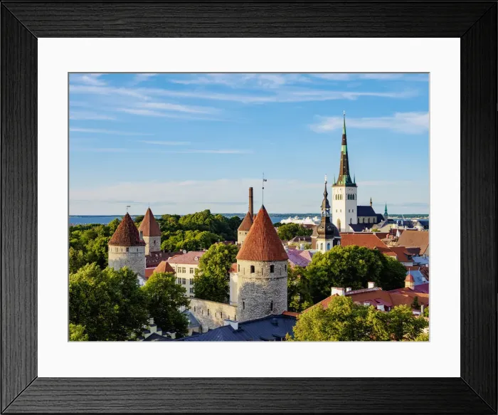 Framed Print : View over the Old Town towards St Olafs Church, Tallinn, Estonia Framed Print : View over the Old Town towards St Olafs Church, Tallinn, Estonia