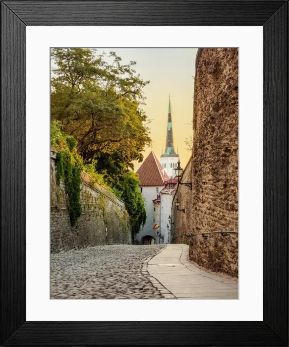Framed Print : Pikk jalg street at sunrise, Old Town, Tallinn, Estonia Framed Print : Pikk jalg street at sunrise, Old Town, Tallinn, Estonia