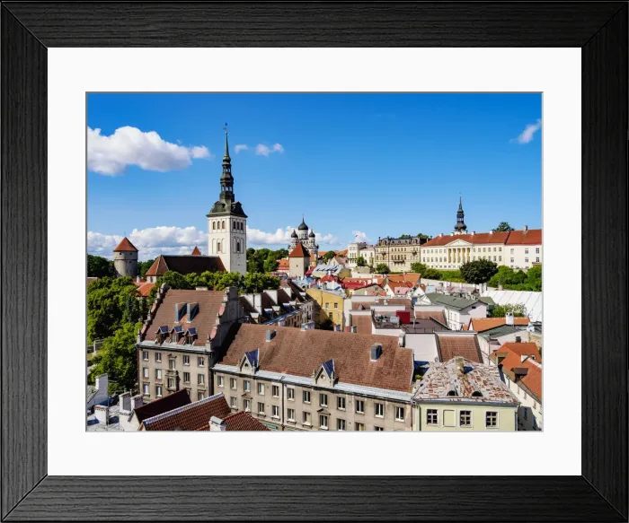 Framed Print : View over the Old Town towards the St. Nicholas Church, Old Town, Tallinn, Estonia Framed Print : View over the Old Town towards the St. Nicholas Church, Old Town, Tallinn, Estonia