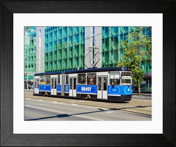Framed Print : Tram at Narva Road, Tallinn, Estonia