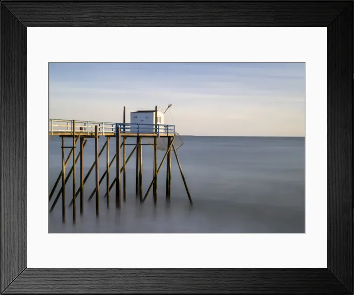 Framed Print : France, Nouvelle-Aquitaine, Charente Maritime, Saint-Palais-sur-Mer, a stilt fishing hut (Carrelet)