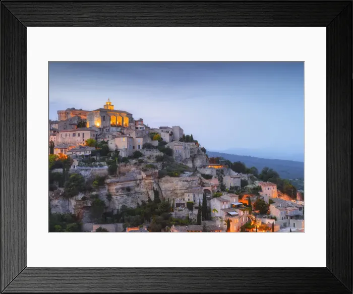 Framed Print : Hilltop town of Gordes at dawn, Luberon, Provence, Provence-Alpes-Cote d Azur, Alpes de Haute Provence, South France, France Framed Print : Hilltop town of Gordes at dawn, Luberon, Provence, Provence-Alpes-Cote d Azur, Alpes de Haute Provence, South France, France