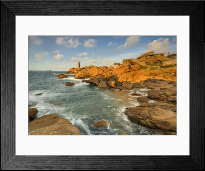 Framed Print : The lighthouse of Ploumanac h (Men Ruz) at rocky coast, Pointe du Squewel, Cote de Granit Rose, Ploumanach, Brittany, France Framed Print : The lighthouse of Ploumanac h (Men Ruz) at rocky coast, Pointe du Squewel, Cote de Granit Rose, Ploumanach, Brittany, France