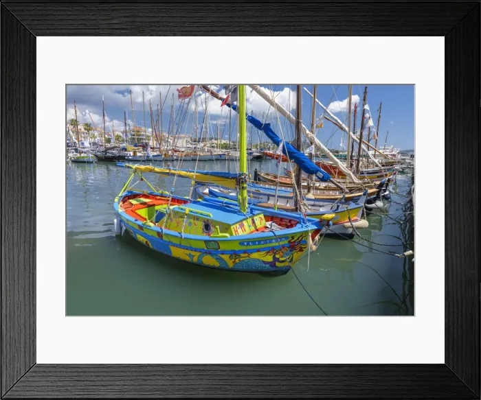 Framed Print : Colorful boats (called Pointu), in the port of Sanary-sur-Mer, Var department, Provence-Alpes-Cote d'Azur, Mediterranean Sea, French Riviera, France Framed Print : Colorful boats (called Pointu), in the port of Sanary-sur-Mer, Var department, Provence-Alpes-Cote d'Azur, Mediterranean Sea, French Riviera, France