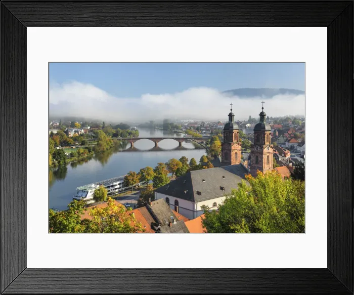 Framed Print : Old town of Miltenberg with St. Jacobs Church, Lower Franconia, Bavaria, Germany